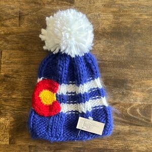 Blue and White Infant Knit Hat